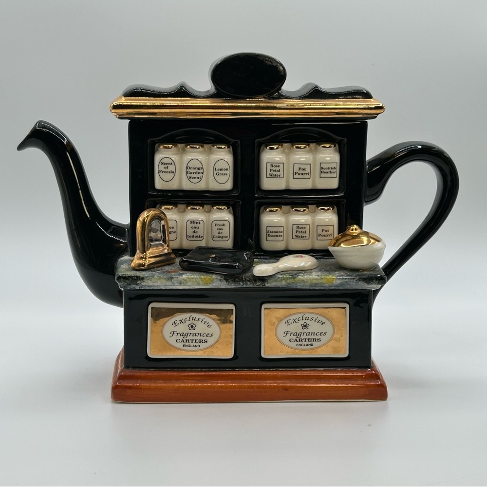 Vintage Tony Carter Teapot Apothecary Perfume Cabinet Numbered‎ England Tea